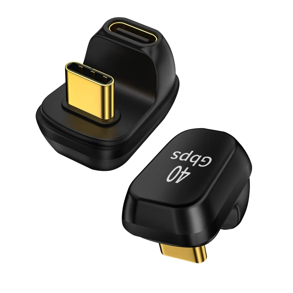 USB4 U‑Shaped Type‑C Male to Female Adapter,40Gbps Data,100W PD Charging,8K@60Hz Video,Thunderbolt 3/4 Compatible Converter for