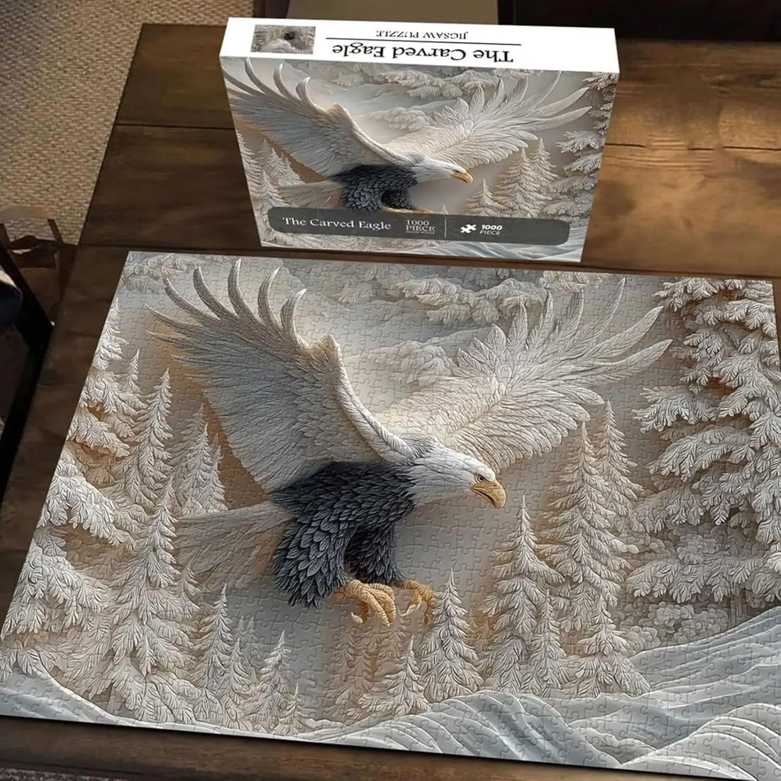 1000 Pieces Majestic 3D Eagle Jigsaw Puzzle Handmade DIY Wall Art Decor Personalized Picture Puzzle For Living Room Bedroom Gift