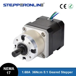 Nema 17 Stepper Motor Extruder Gear Nema17 Stepper Motor Ratio 5.18:1 Planetary Gearbox 1.68A 4-lead for DIY Robot 3D Printer
