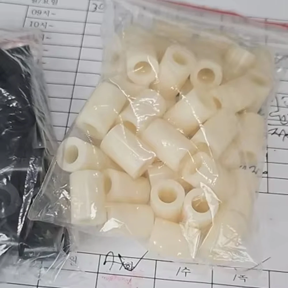 M3-M12 Round ABS Insulation Spacers Hollow Non Thread Standoff Rack Washer TV Install Plastic Column Pillars Beige 80-1000pcs