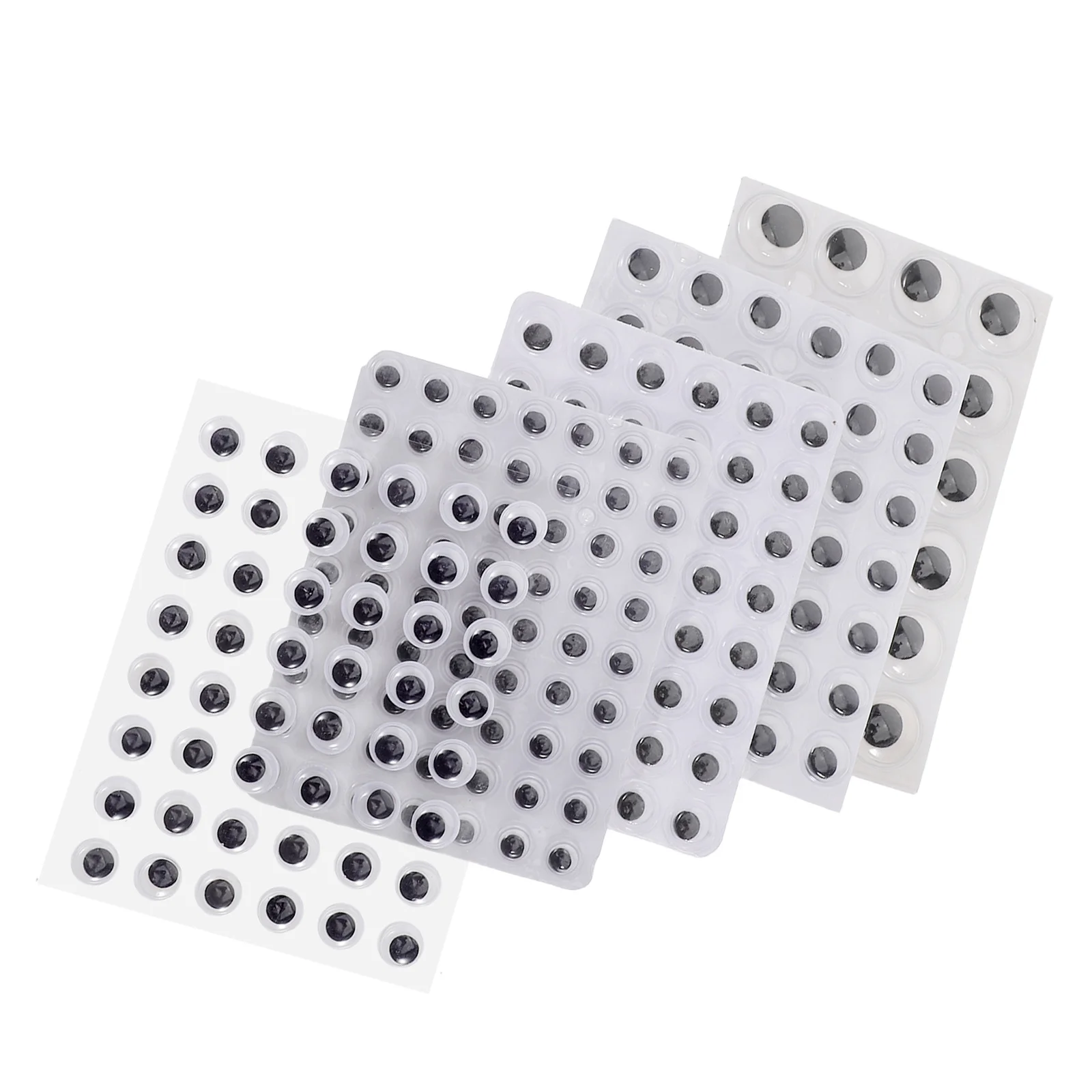 

5sheets Plastic Self Adhesive Wiggle Eyes for Crochet Stuffed Animals Crafts DIY Supplies Realistic Round Eye Balls Hand-Made