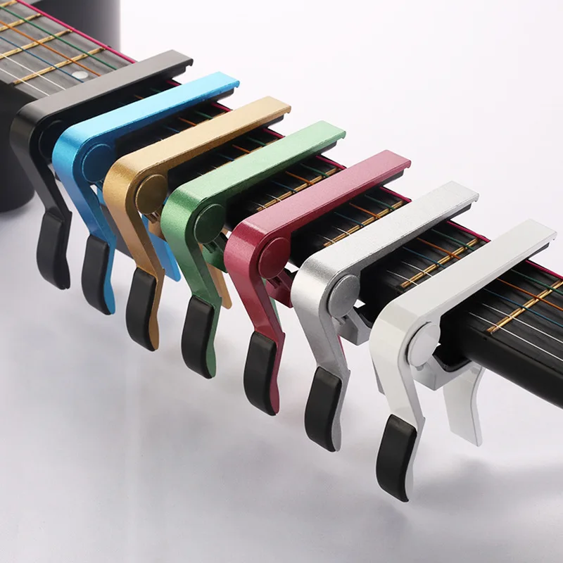 Metal Guitar Capo for Acoustic Electric Guitar with Silicone Pad Aluminum Single Hand Capos Clip