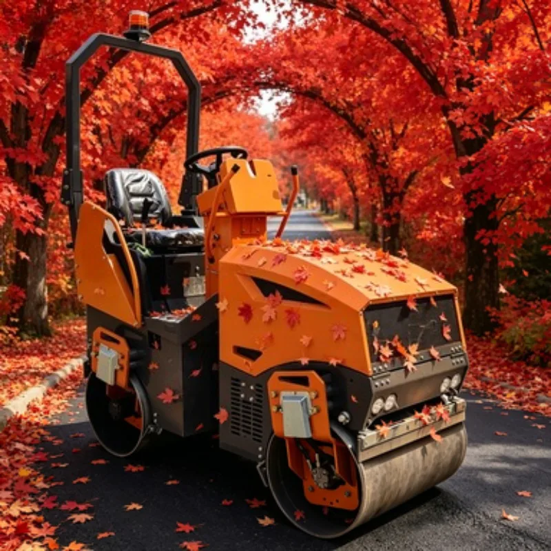 Vibration Dampened 2 Ton Baby Hand Push Vibratory Roller Lightweight Double Drum Compactor for DIY Asphalt Patch