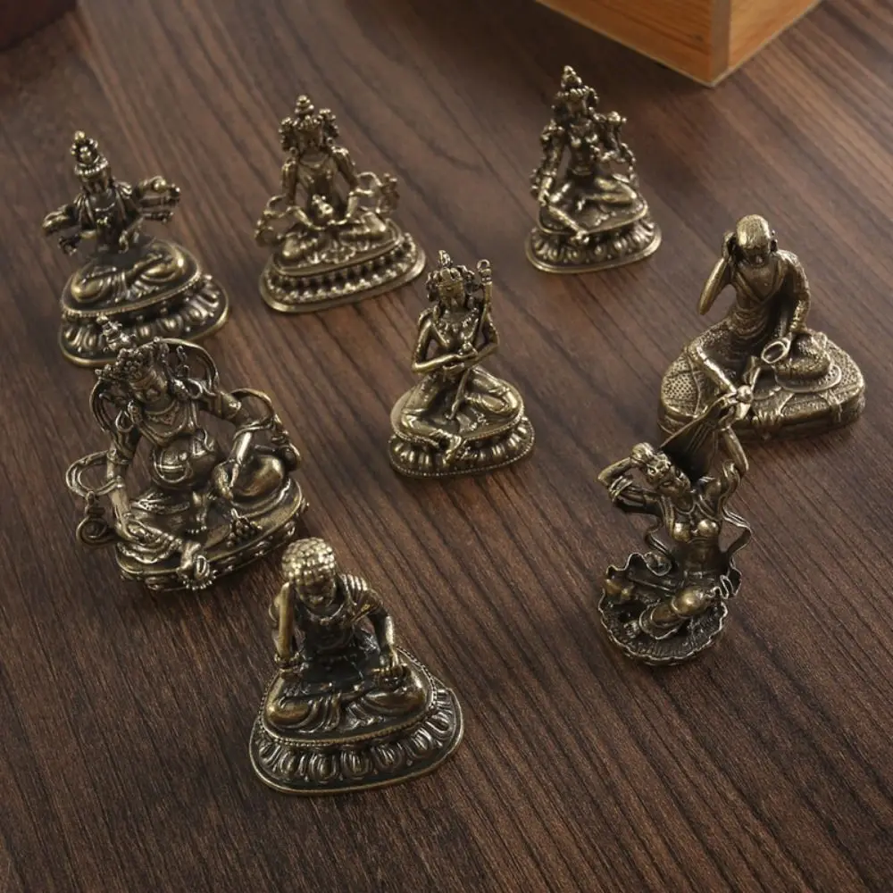 

Vintage Unique Brass Buddha Statue Copper Craft Delicate Desktop Buddha ​Figurine 3D Buddha Small Ornaments Indoor