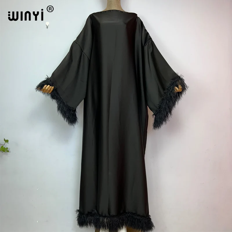 WINYI nuovo colore puro di alta qualità vestito confortevole donne musulmane abito lungo moda Abaya copertura completa abito Ramadan kuwait caftano