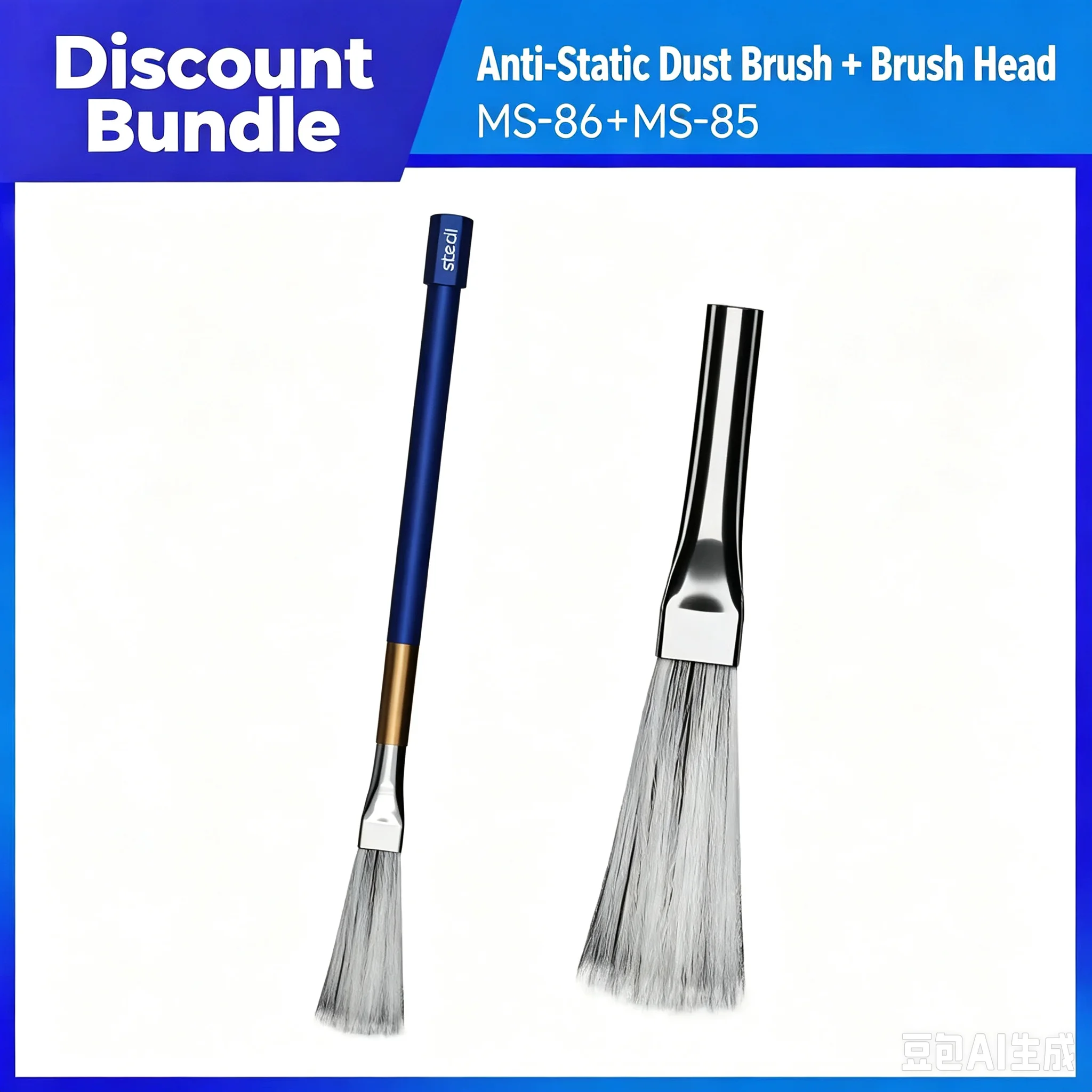 Stedi MS-86 Anti-Static Dust Brush and head for Model Building Hobby Sanding Paper DIY Tool
