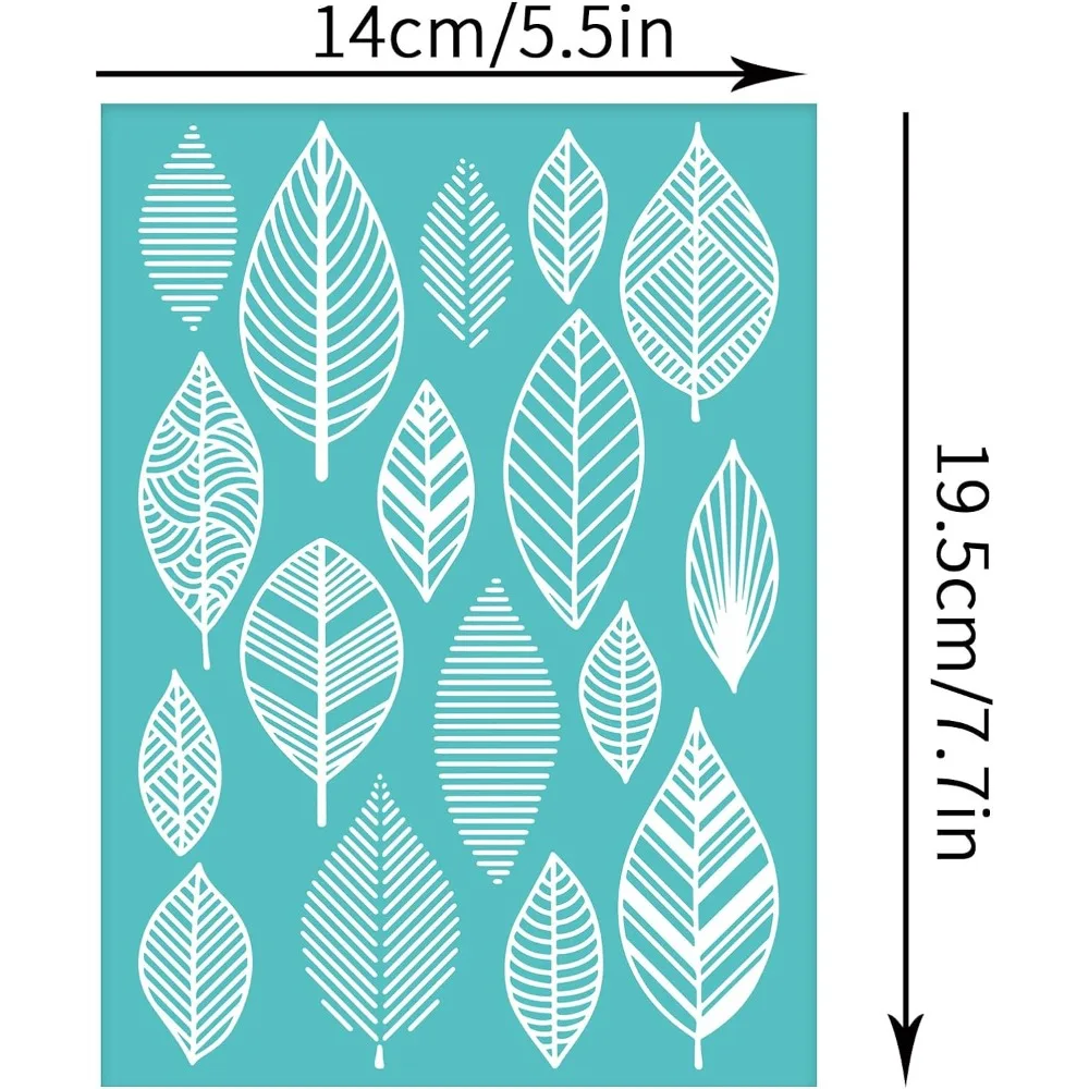 2pcs SelfAdhesive Silk Screen Stencils Leaf Pattern Silk Screen Printing Stencil Abstract Leaf Reusable Mesh Stencils Transfer