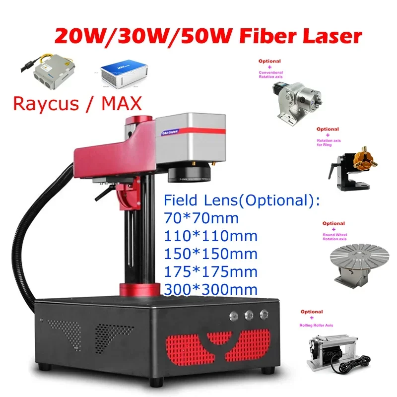 Disassembled LY Desktop Mini Fiber Laser Marking Machine Upgrade Rotation Axis Rolling Axis 20W 30W 50W  Metal Engraving Machine