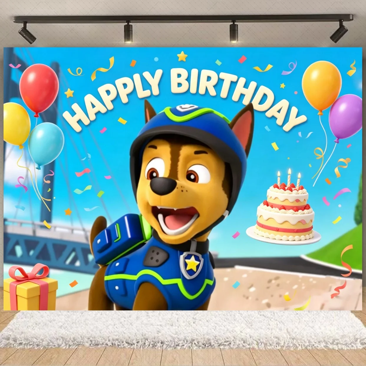 Blaue PAW Patrol Geburtstagsparty-Dekoration Tischdecke Teller Tortendekoration Digitaler Ballon Banner Requisiten Babyparty Hintergrund Geschenk – Detail 3