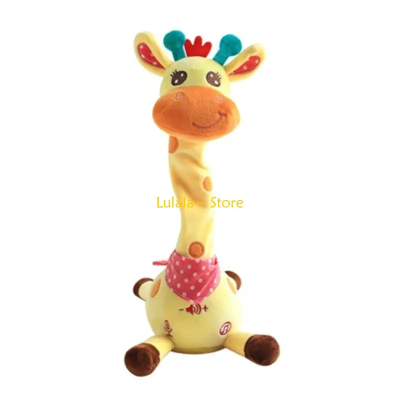 Y4QA Adorable Giraffe Plush To Tunes for Children Singing Dancing Doll