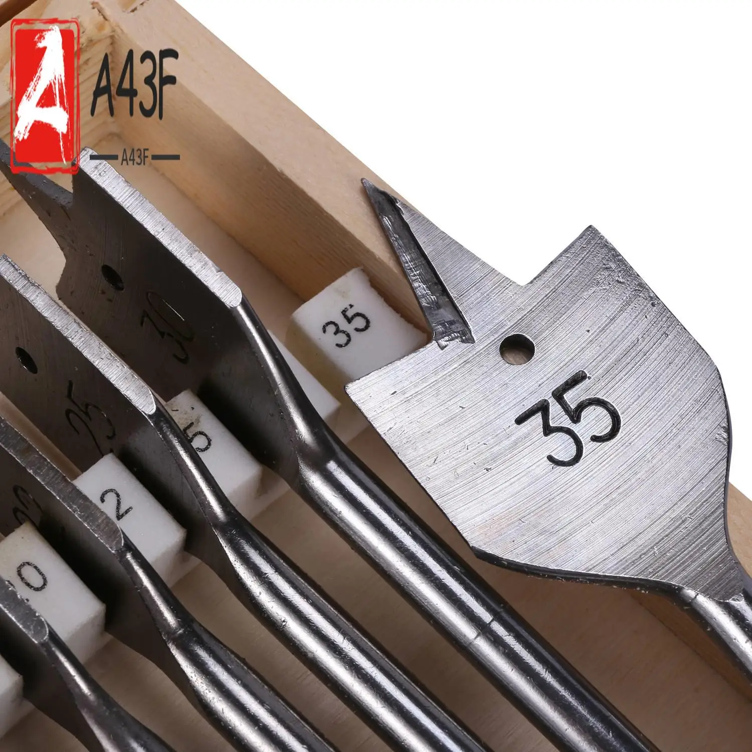 

A43F-13Pcs Flat Spade Drill Bits Set Metal Bit Kit Hex Shank Woodworking Tool Accessories