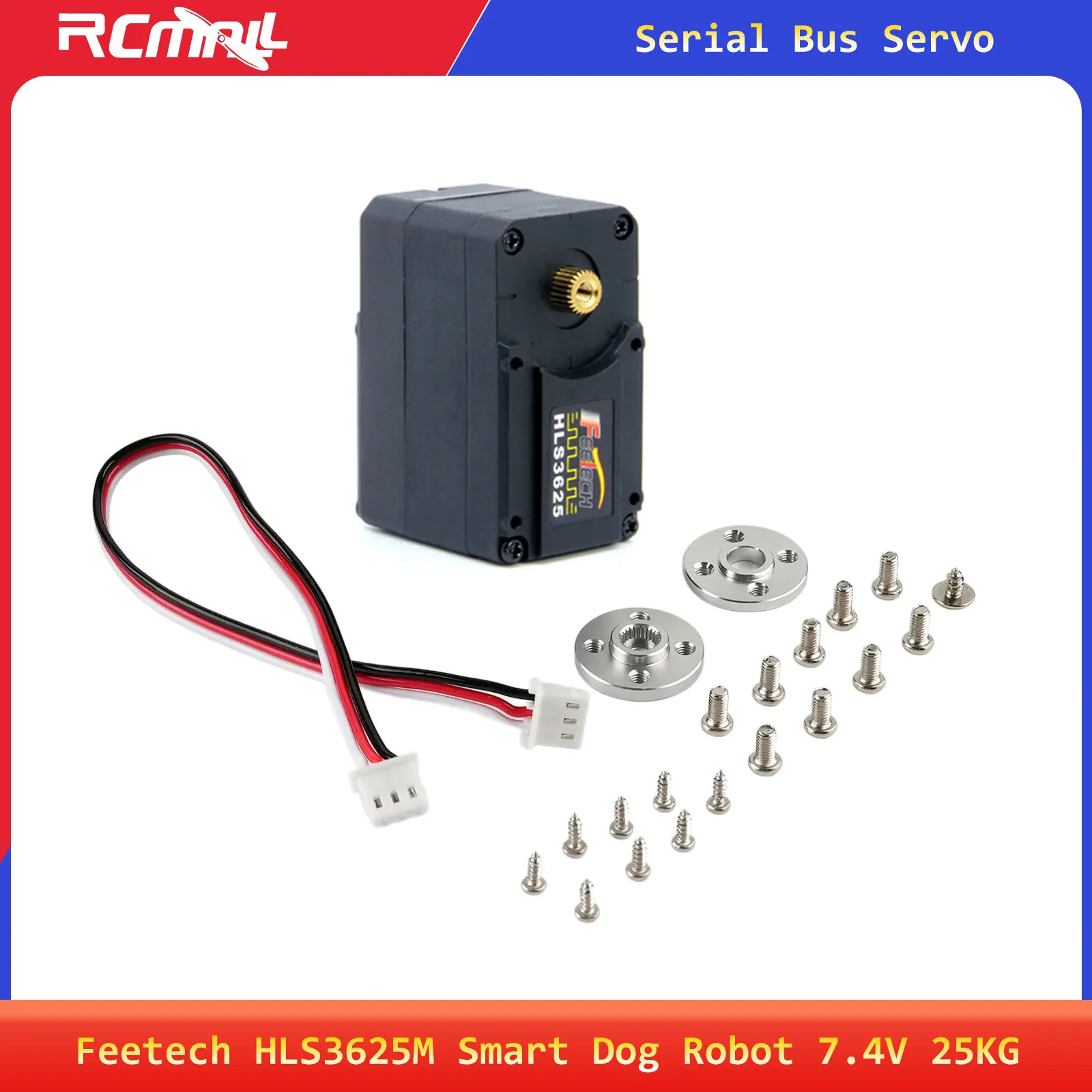 FEETECH HL-3625-C001 7.4V 25KG Double Shaft Constant Force Serial Bus Servo 360 Degree Magnetic Coding Servo for Smart Dog Robot