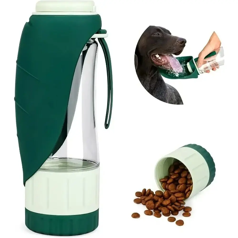 

Practical Tritan+Silicone Dog Water Bottle Leak Proof Portable Pet Feeder Dual-use Folding Water Slot Pet Water Dispenser Puppy