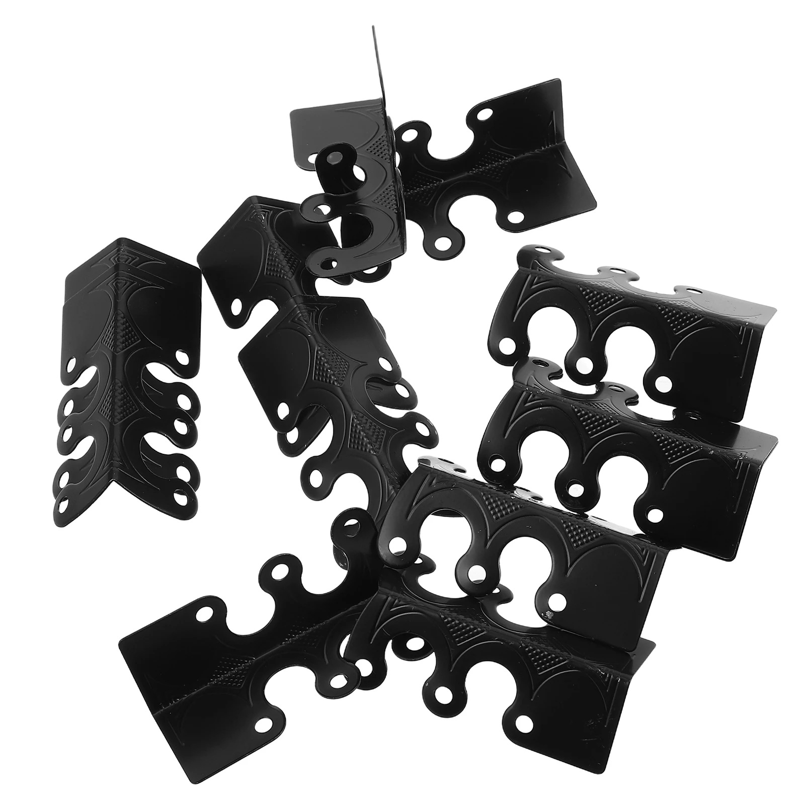 

10 Pcs Code Protectors Black Iron Rustic Vintage Metal Furniture Guard Decorative Edges Jewelry Box Protective