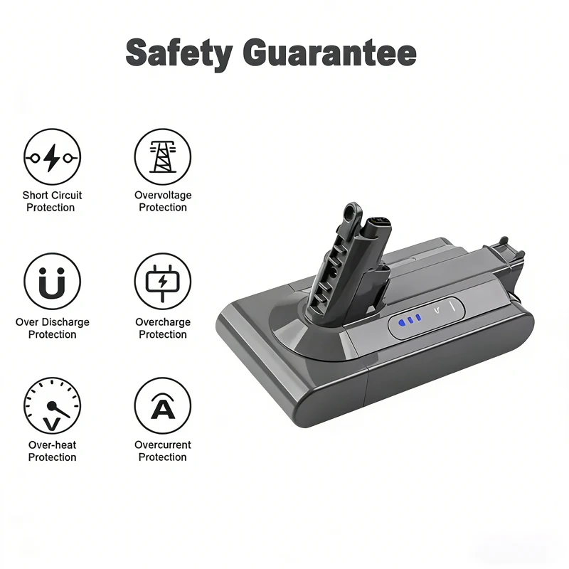 for Dyson series V6 V7 V8 V10 V11 V12 12800mAh 21.6V/25.2V battery V8 vacuum handheld vacuum cleaner  V11 battery