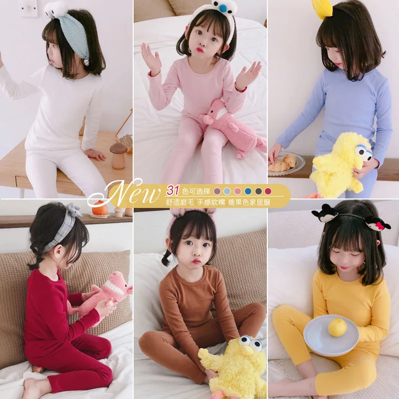 

Children's Clothing Autumn Winter Warm Clothes Girls' Long Johns Underwear Suit Boys' Top and Pants Spring Set