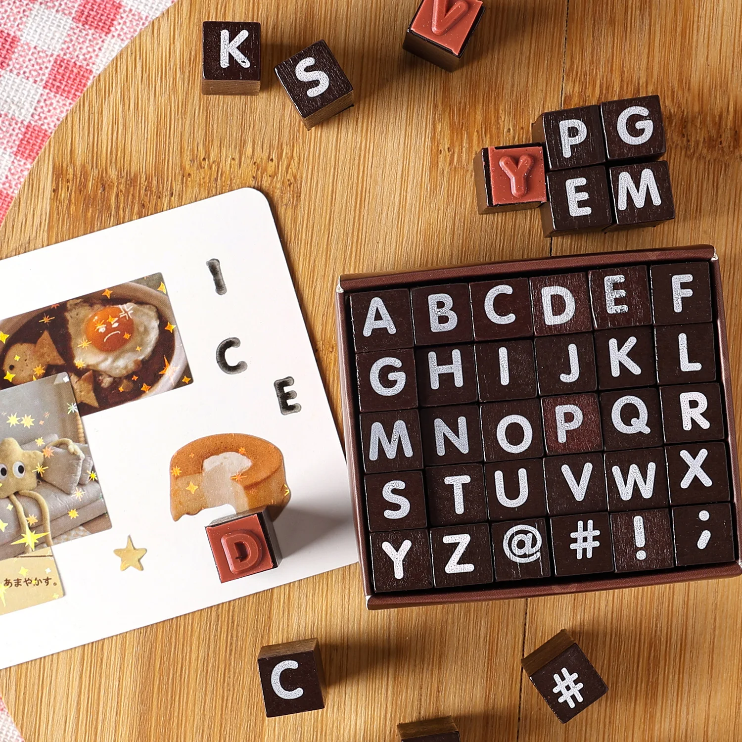 30 pcs Vintage English letter symbols Wooden Rubber Stamp Printed DIY Decor Scrapbooking Wood Seal Daily Planner Stationery