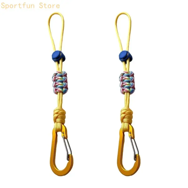 Camping Water Bottles Carry Lanyards with Adjustable Cord Hoop, Braided Clip Attachments for Small Items, Hiking and Commutes