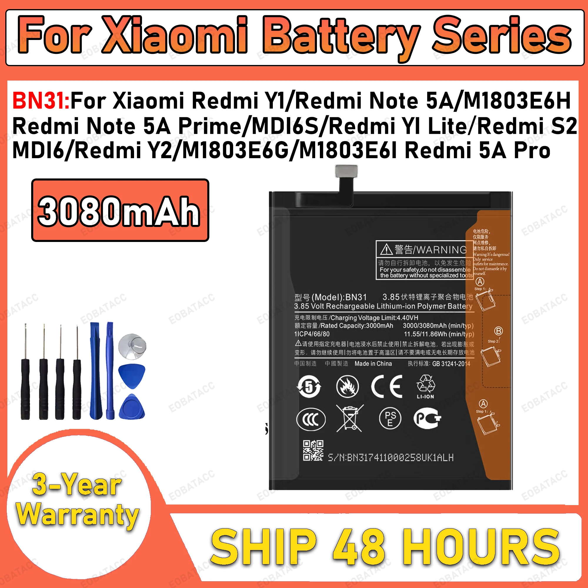 3080Mah 100% New BN…