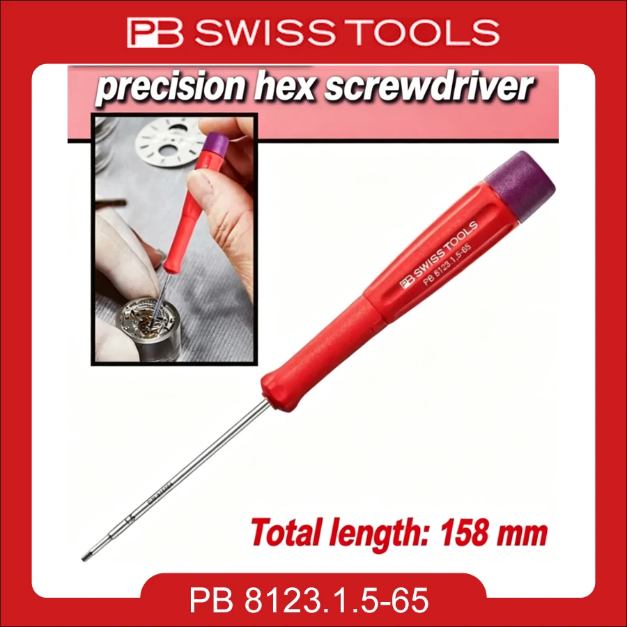 

PB SWISS 8123 Micro Hex Head Screwdriver Rotating Head Precision Electronic Screwdriver Electronic Repair Tool PB 8123 1 5 65