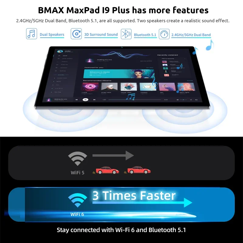 تابلت BMAX Kids I9 Plus Android 12 GPU G522EE 8GB RAM 64GB ROM 10.1 بوصة Allwinner RK3562 كمبيوتر لوحي رباعي النواة WIFI 6 #3