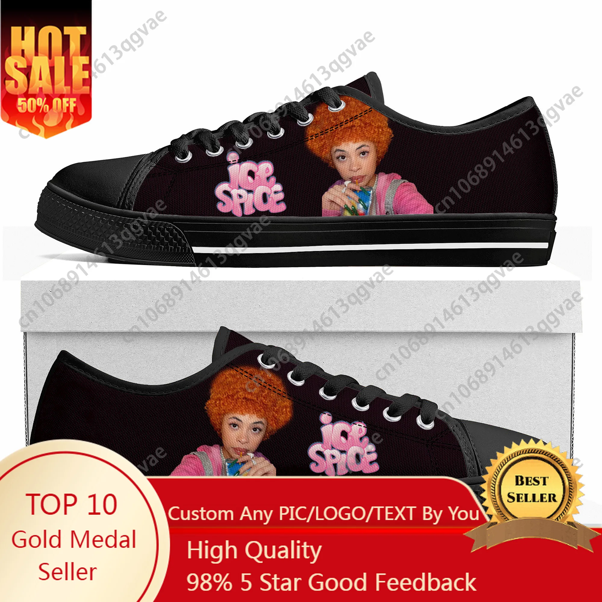

Ice Spice American Rapper Munch Low Top Sneakers Womens Mens Teenager High Quality Shoes Tailor-Made Canvas Sneaker Shoe