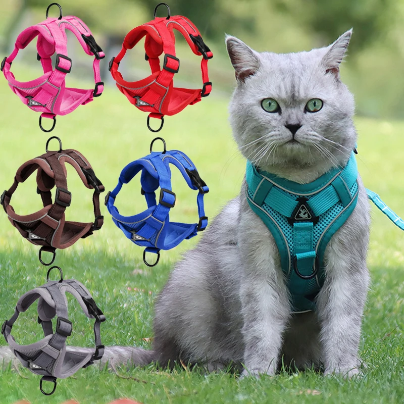 

Breathable Cat Harness Leash for Small Medium Dogs Cats Adjustable Reflective Harnesses Pets Vest Puppy Maine Sphynx Supplies