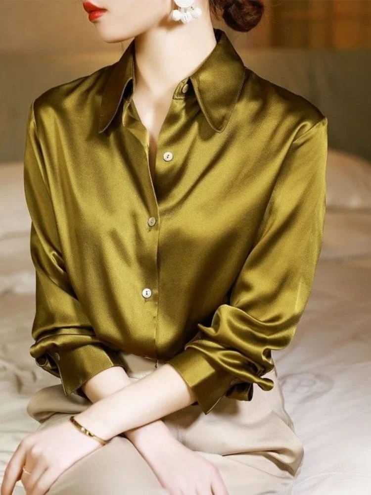 

Рубашки женские элегантные уютные весенние стильные простые с отложным воротником повседневные Blusas офисные женские темпераментные рубашки в стиле Харадзюку с длинным рукавом