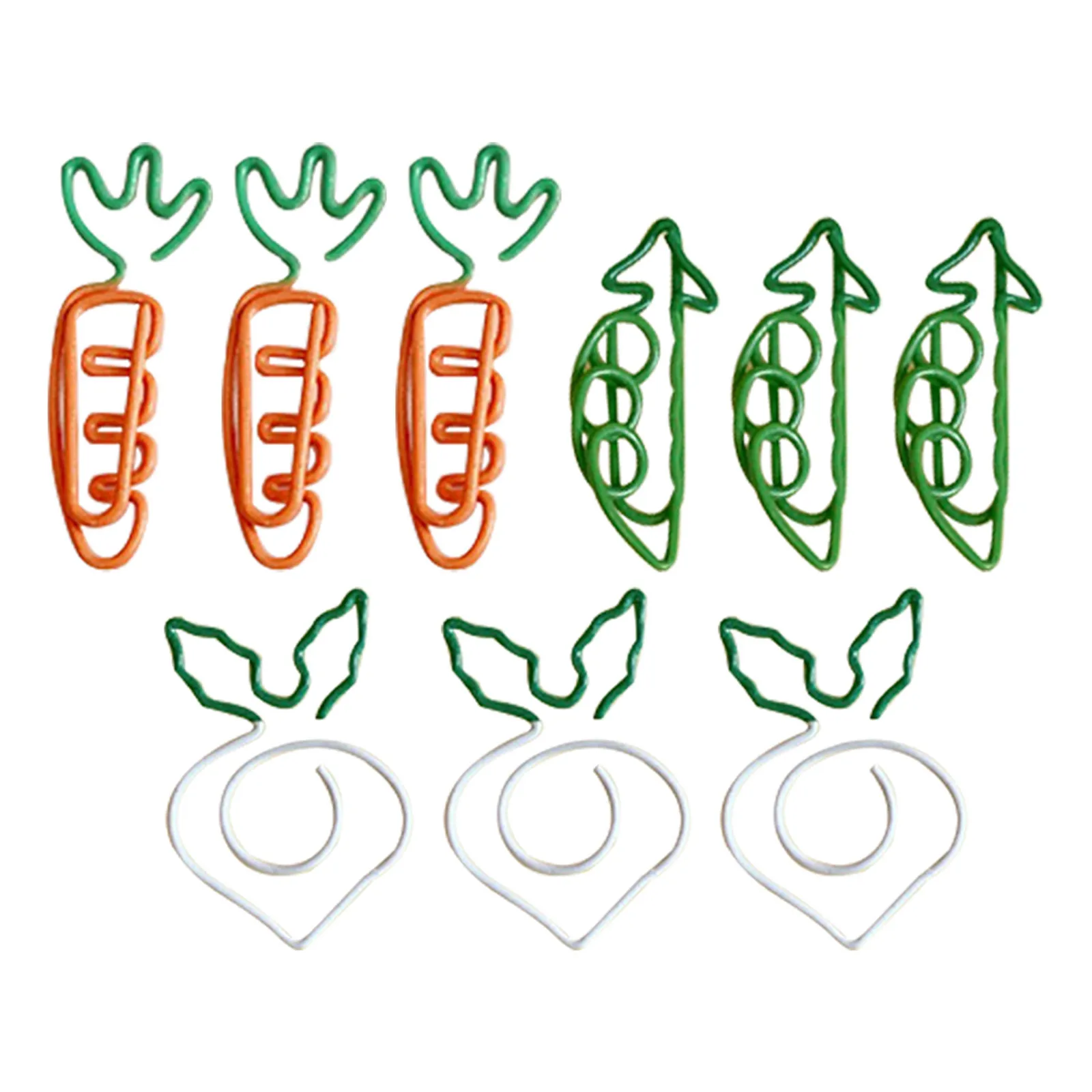 

9pcs Cartoon Paper Clips Small Metal Document Clips Reusable Bookmark Office Supplies School File Workstation Organization