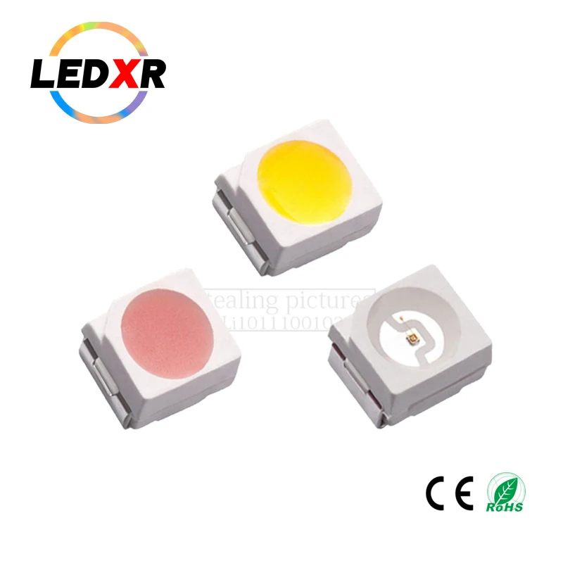 100pcs highlight LED patch 3528 SMD LED3528 white 3528 red 3528 green 3528 blue 3528 yellow 3528 orange 3528 pink 3538 ice blue