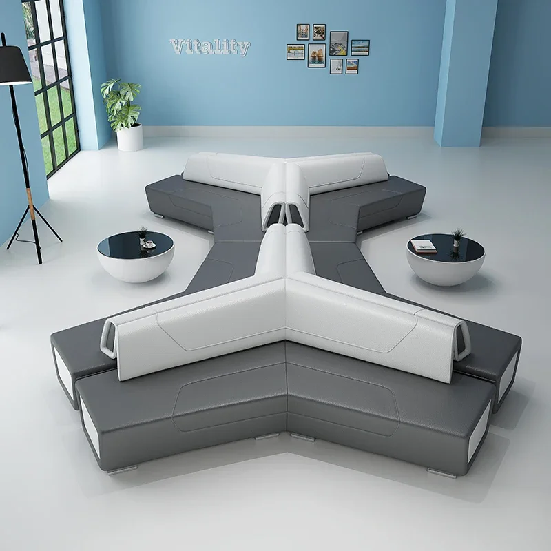 

Creative modern office sofa coffee table combination in meeting area