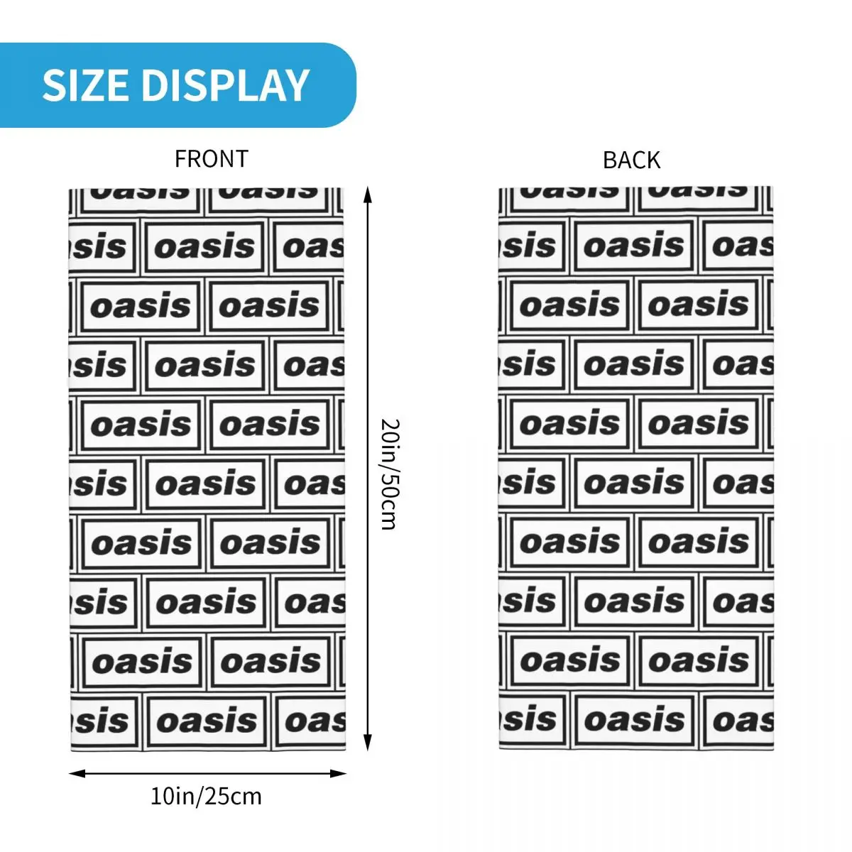 Oasis Logo Ochraniacz na szyję z nadrukiem Maska unisex Szalik Ciepła opaska na głowę Wędrówki Wiatroszczelna