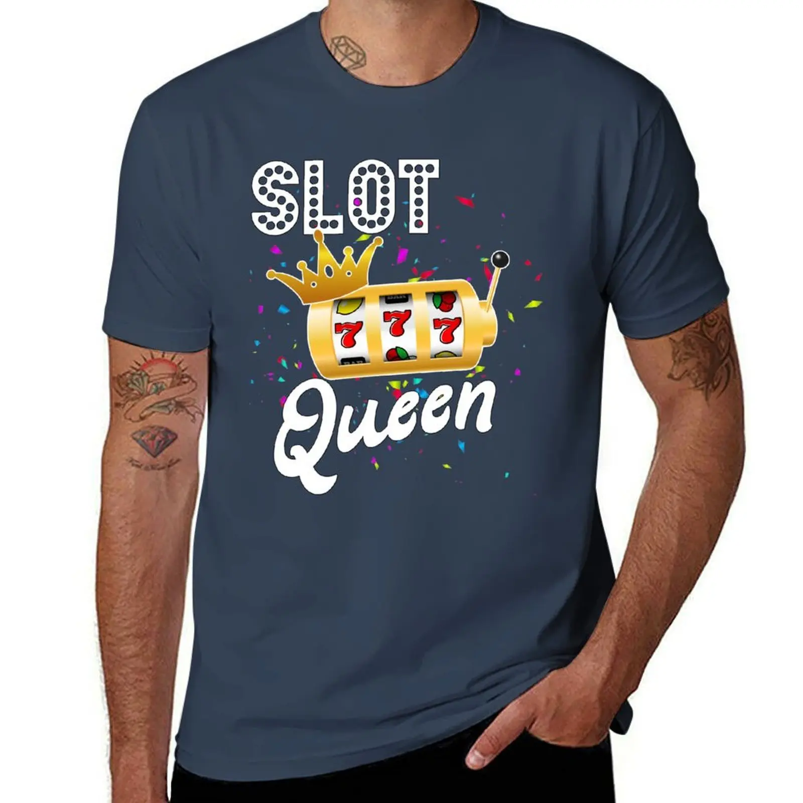 

Slot Queen Gambling Gifts Couple Matching T-Shirt t shirts for man cotton soft t shirts for man cotton T-Shirt