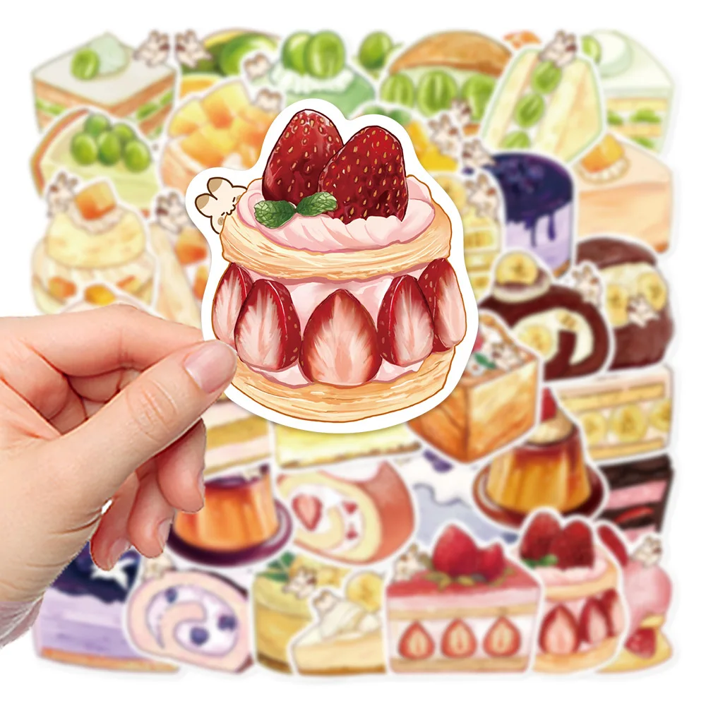 10/30/40PCS Cute Oil Painting Cake Stickers Aesthetic Decoration DIY Laptop Suitcase Fridge Wall Graffiti Decals Kids Toy Gift