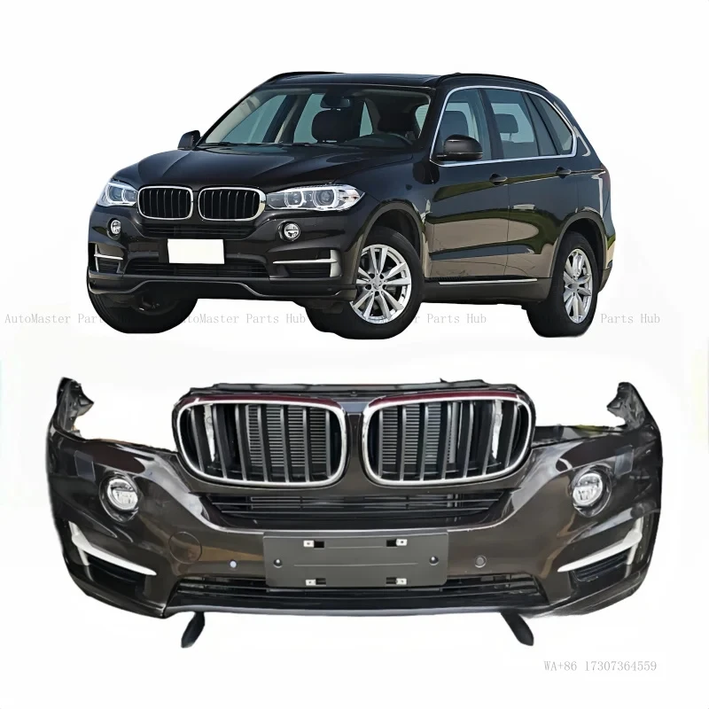 

Для BMW X5 F15: Новая и б/у пластиковая передняя накладка бампера с радиатором и большим световым пучком для замены задней части.