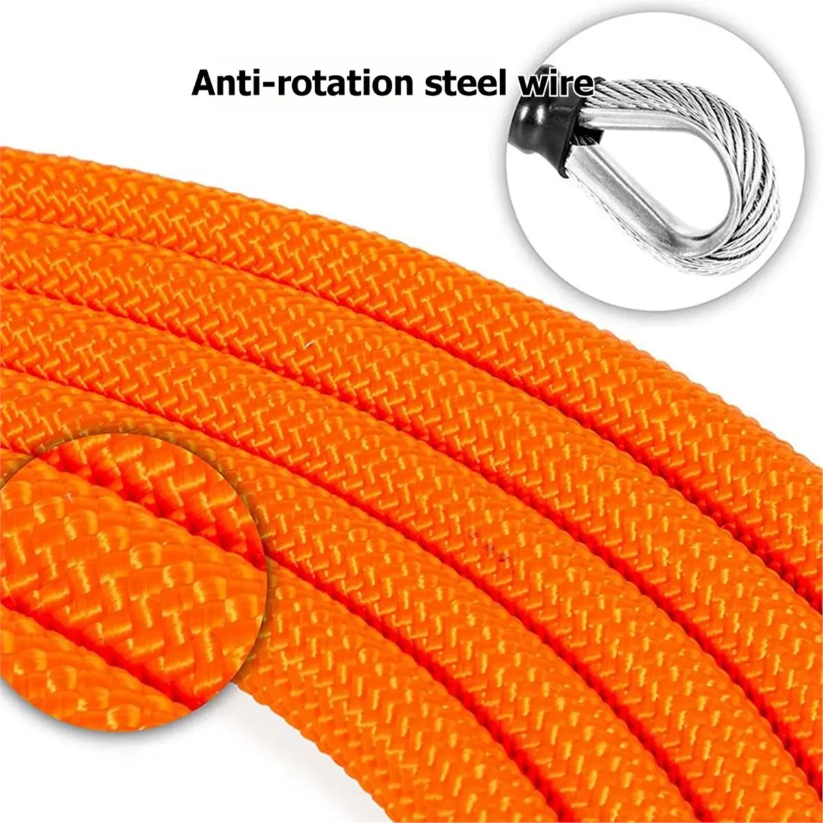 Nices Arborist Flip Line Climbing Kit, Steel Core Rope, Adjustable Length, Safety Carabiner Included, 12Mm X 4M Professional
