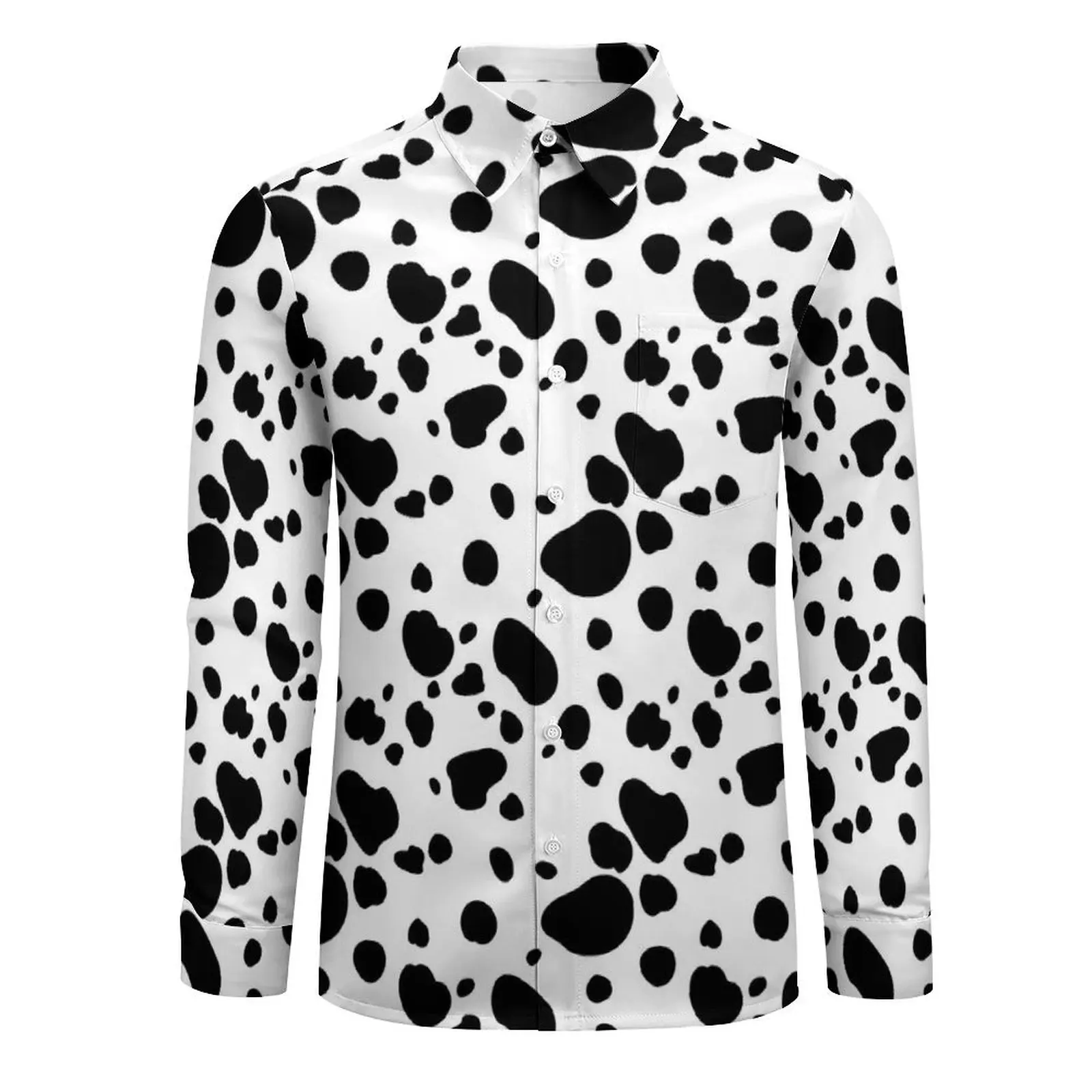 Dalmatian Dots Casual Shirt Cute Animal Print Elegant Hawaiian Shirts Men Short Sleeve Beach Comfortable Oversized Blouses