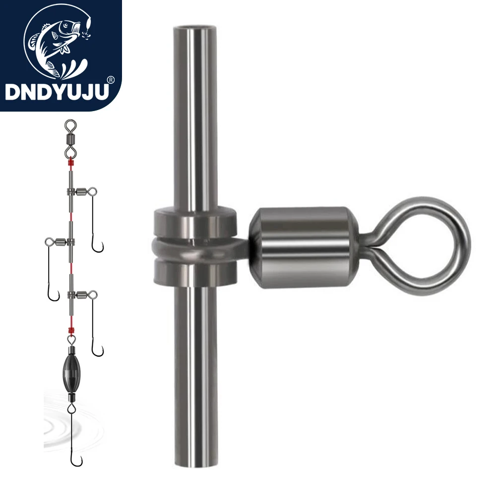 DNDYUJU 10-20X Fishing Rolling Swivel Sleeves 3-way Fishing Swivels Crane Ball Bearing Swivel Cross Line Fishing Connetor Tackle