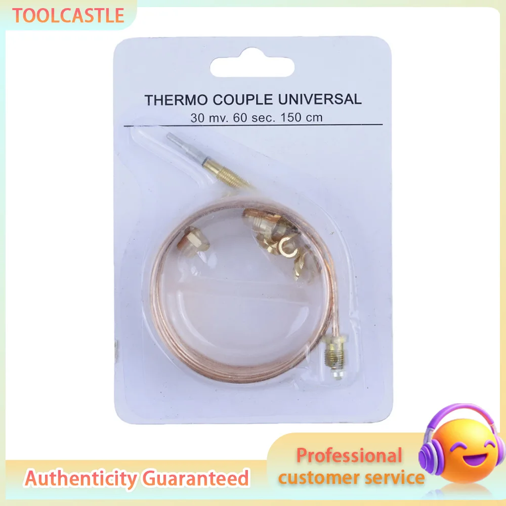 Thermocouple for Gas Stove Oven Heater, Flame Sensor Probe Replacement with Nut, 600/900/1500mm