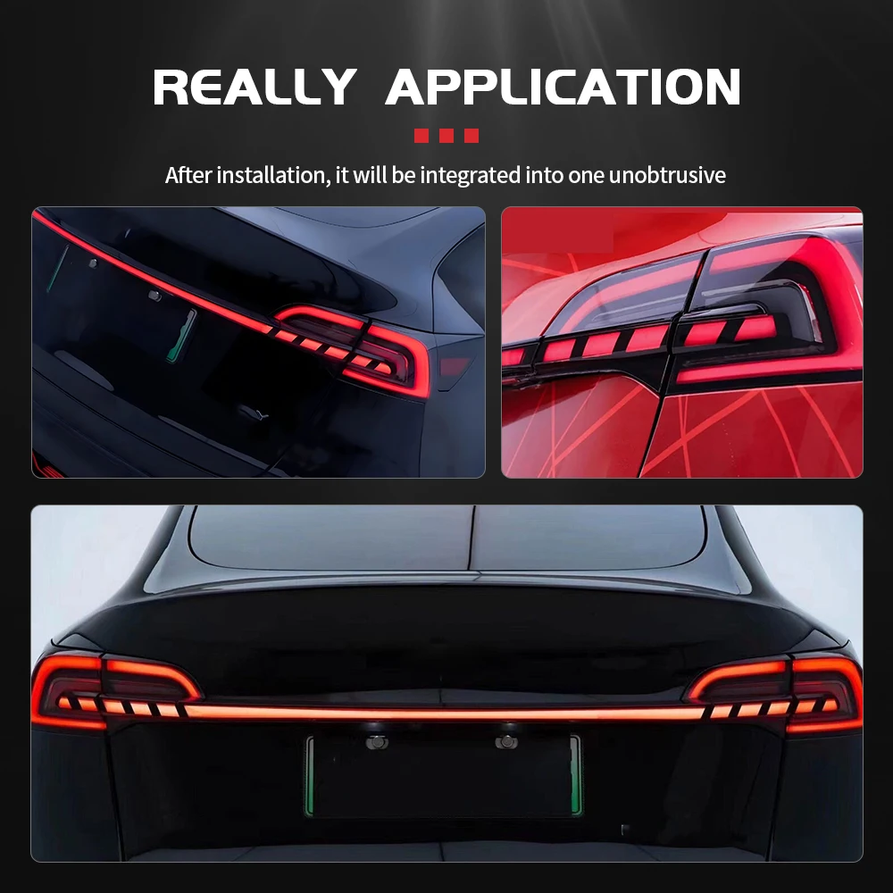 Fanale posteriore per auto COLIGHT adatto per Tesla Model Y 2019-2024 LED Through Trunk fanale posteriore modificato indicatore di direzione Streamer