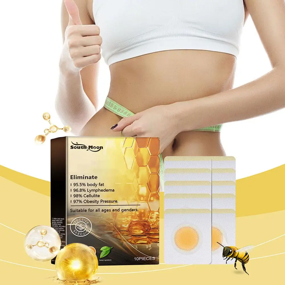 10pcs Bee Slimming Foot Patches Natural Herbal Feet Body Toxins Cleansing Relieve Stress Weight Loss Foot Care Tool