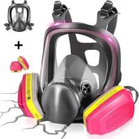 Full face respirator gas mask: 6800 reusable mask with filter 60923&2097 dust mask anti fog organic vapor smoke spray paint