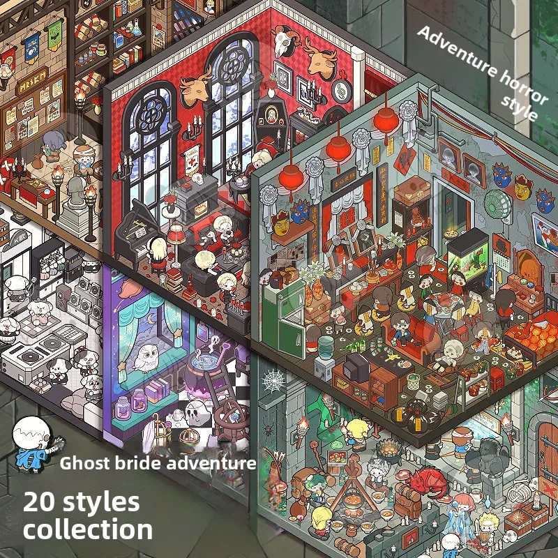 Tilado Miniature Scene New 4.0 Landscape Stickers 3D Stacked Small Stickers Popular Stereoscopic Vision Miniature House