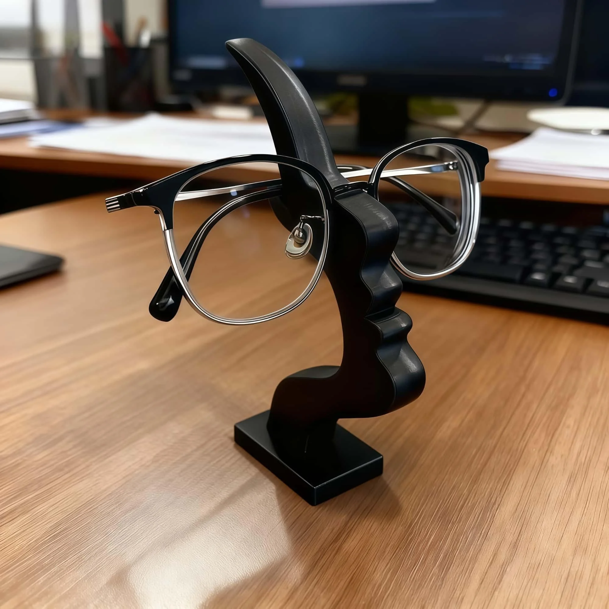 Creative Design Quirky Eyeglass Holder - Unique Fun-Shaped Desktop Organizer with Sturdy Base, for Home, Office, or Gift