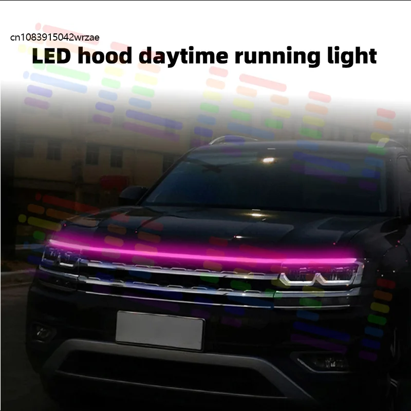 

1.8M Single Color LED Hood Light Strip, High Brightness Waterproof DRL Daytime Running Light for Car Exterior