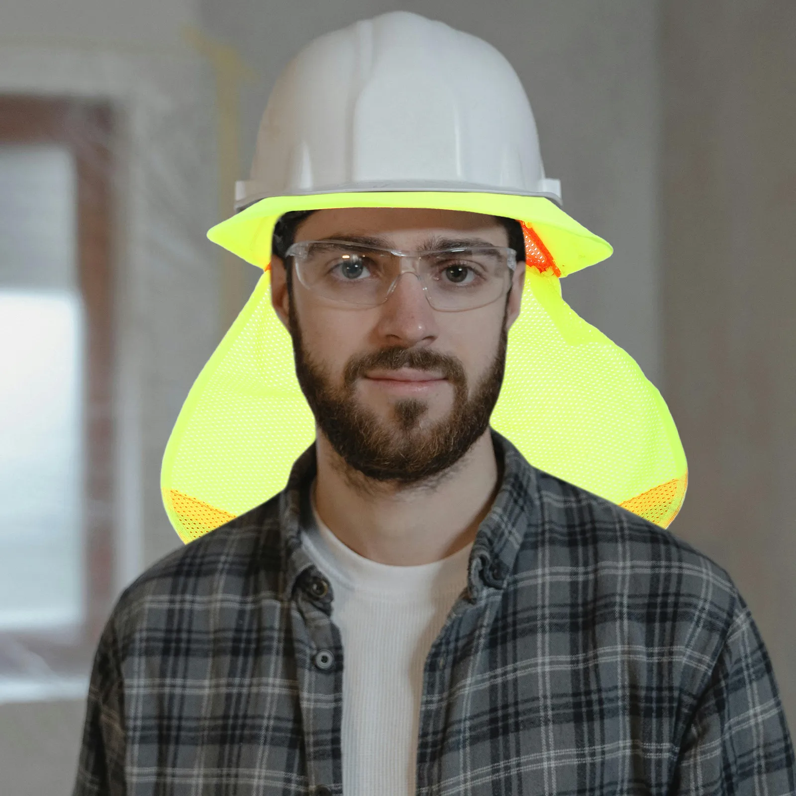 

Hard Hat Neck Drape Breathable Mesh Curtain Sunproof Hat Brim Safety Shade Cover for Outdoor Installation Construction