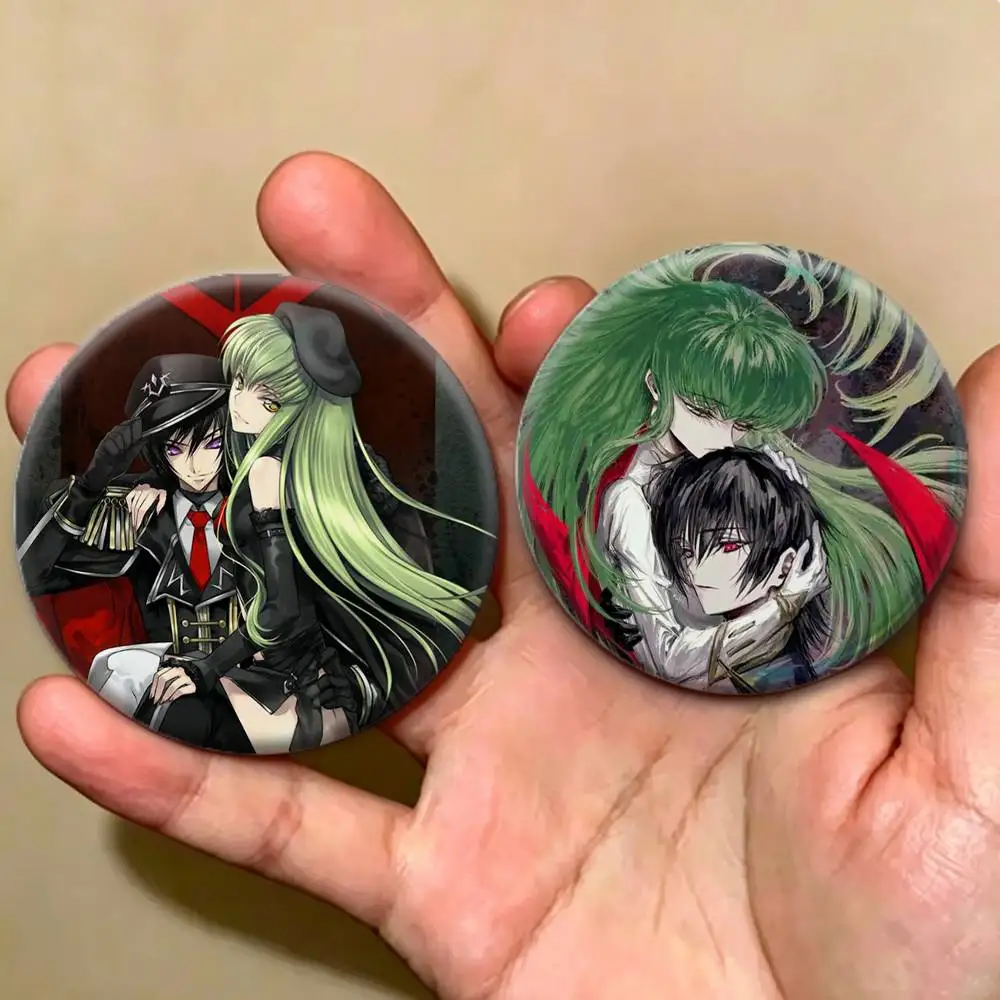 Code Geass Character C.C And Lelouch   Badges Creative Tinplate Button PinsBrooch Badge Clothes Backpack