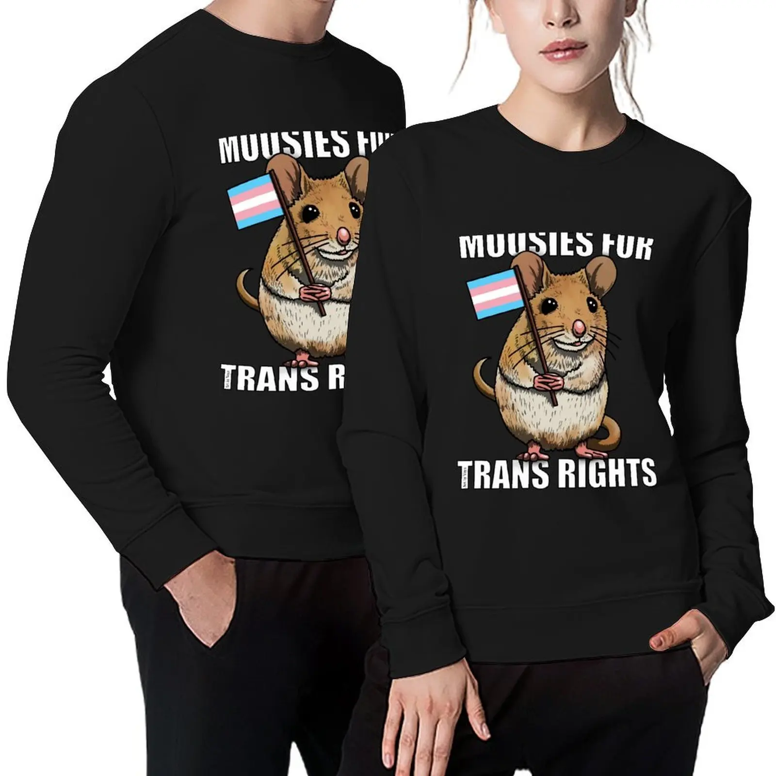 

Mousies for Trans Rights 2023 Pullover mens clothes japanese style autumn clothes clothes for men graphic sweatshirts