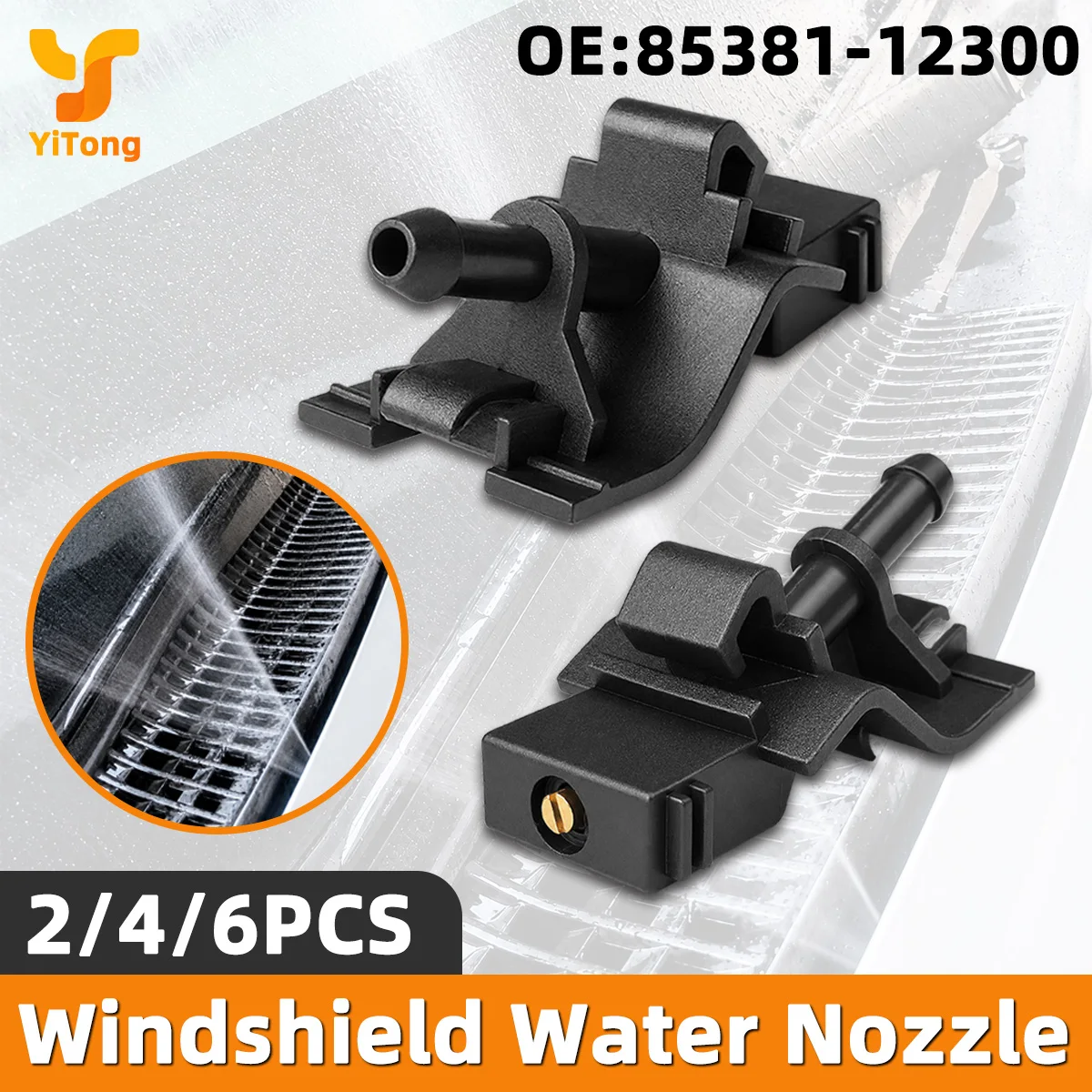 Yitong 2/4/6PCS Windshield Washer Spray Nozzle OEM 85381-12300 Wiper Water Jet Sprayer Replacement Fit For Toyota RAV4 2008-2014