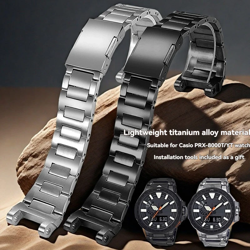 Titanium Watch Band Strap For Casio Protrek PRX-8000T PRX-8000YT Outdoor Sports Replacement Wristband
